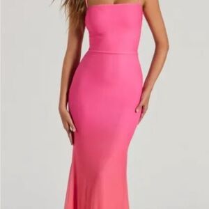 Elegant Ombre Pink Mermaid Dress